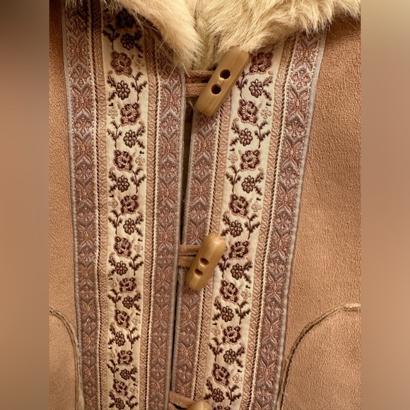 Сoldwater Creek Tan Faux Suede/Fur Coat Size PS - Picture 5 of 7